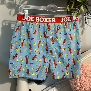Joe Boxer Smiley Face Hotdogs Blue Boxer Shorts Mens Small